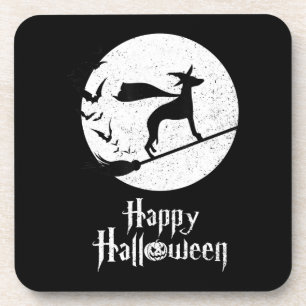 Funny Halloween Costume Witch WHIPPET Hondenliefhe Bier Onderzetter