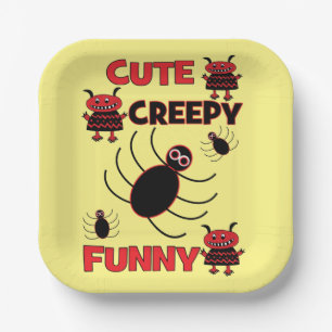 Funny Halloween Cute Spider Ghost Papieren Bordje
