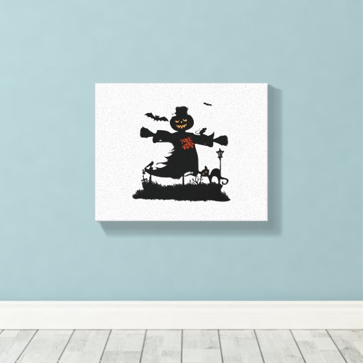 Funny halloween design met scarecrow canvas afdruk (Insitu (Houten vloer))