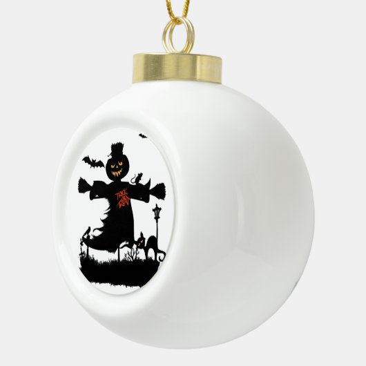 Funny halloween design met scarecrow keramische bal ornament (Rechts)