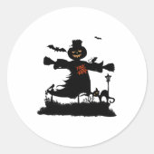 Funny halloween design met scarecrow ronde sticker (Voorkant)