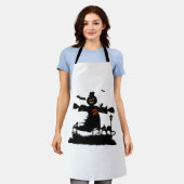 Funny halloween design met scarecrow schort (Gedragen)
