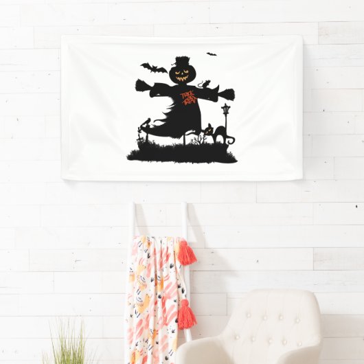 Funny halloween design met scarecrow spandoek (Insitu)