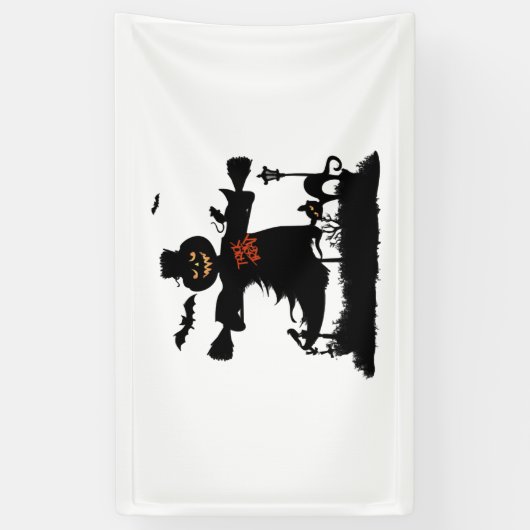 Funny halloween design met scarecrow spandoek (Verticaal)