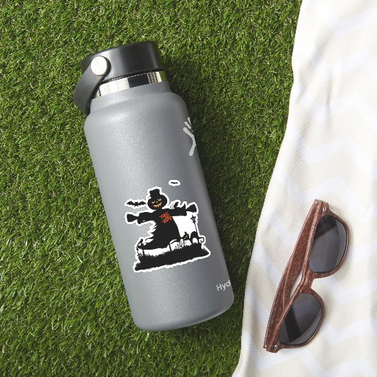 Funny halloween design met scarecrow sticker (HydroFlask Insitu)