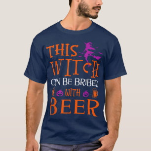 Funny Halloween Deze heks kan met bier worden gekl T-shirt