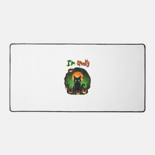 Funny Halloween Éffrayant Chat noir Citrouille Cha (Recto)