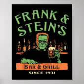 Funny Halloween Frank And Stein's Bar Grill  Poster (Voorkant)
