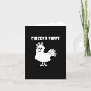 Funny Halloween Ghost Boo Sheet Pun Chicken Sheet Kaart
