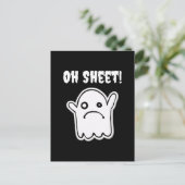 Funny Halloween Ghost Boo Sheet Pun Oh Blad Briefkaart (Staand voorkant)