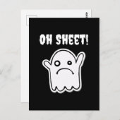 Funny Halloween Ghost Boo Sheet Pun Oh Blad Briefkaart (Voorkant / Achterkant)