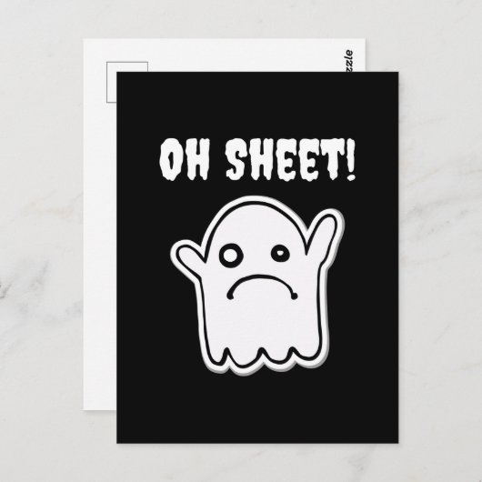 Funny Halloween Ghost Boo Sheet Pun Oh Blad Briefkaart (Voorkant / Achterkant)
