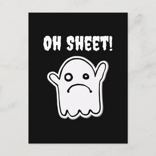 Funny Halloween Ghost Boo Sheet Pun Oh Blad Briefkaart (Voorkant)