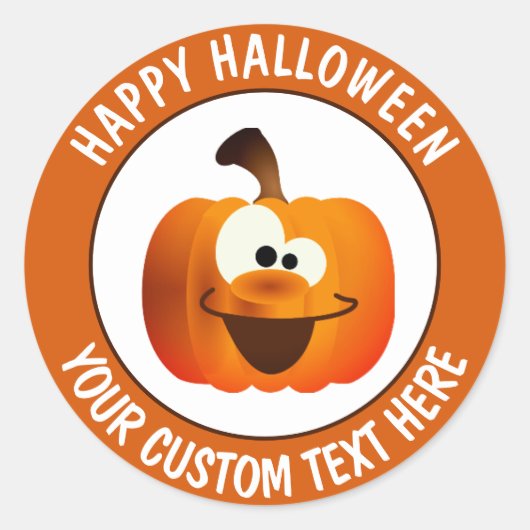 Funny Halloween Glows Pumpkin Ronde Sticker (Voorkant)