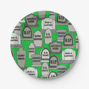 Funny Halloween Gravestone Party Papieren Bordje