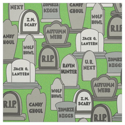 Funny Halloween Gravestone Stof (Swatch)