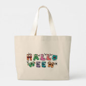 Funny Halloween Grote Tote Bag (Achterkant)