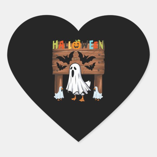 funny halloween hart sticker (Voorkant)