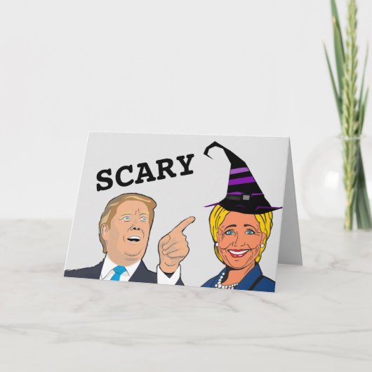 FUNNY HALLOWEEN HILLARY ET CARTES TRUMP (Devant)