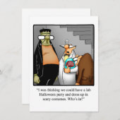 Funny Halloween Humour Carte de voeux (Devant / Derrière)
