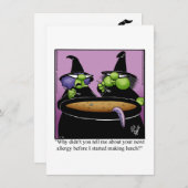 Funny Halloween Humour Carte de voeux (Devant / Derrière)