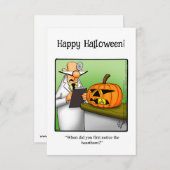 Funny Halloween Humour Carte de voeux (Devant / Derrière)