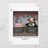 Funny Halloween Humour Carte de voeux (Devant / Derrière)