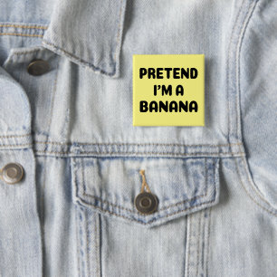 Funny Halloween - Ik ben een Banana Vierkante Button 5,1 Cm