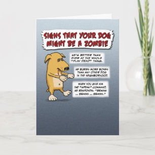 Funny Halloween-kaart: Zombie Dog Kaart