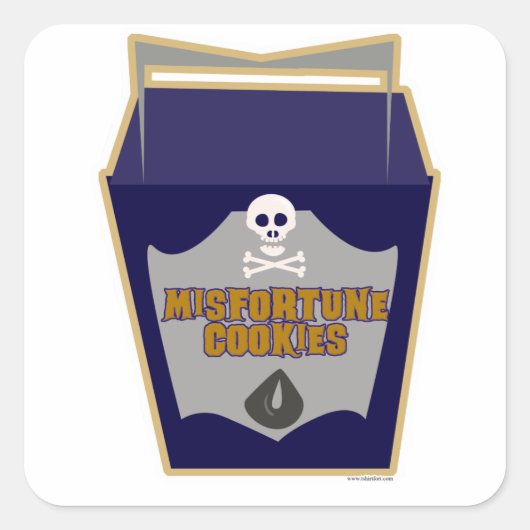 Funny Halloween Misfortuin Cookies Vierkante Sticker (Voorkant)