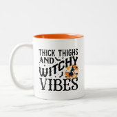 Funny Halloween Mug With Black Witch & Full Moon (Gauche)