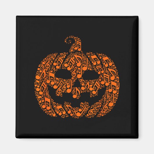 Funny Halloween Music Note Musician Jack O Lantern Magneet (Voorkant)