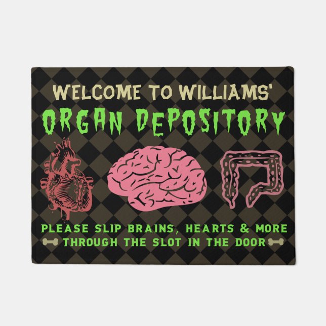 Funny Halloween Organ Depository | Gepersonaliseer Deurmat (Voorkant)