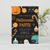 Funny Halloween Party Invitation Kaart (Staand voorkant)