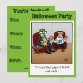 Funny Halloween Party Invitation Kaart (Voorkant / Achterkant)