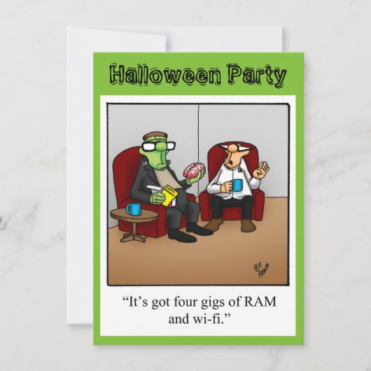 Funny Halloween Party Invitation Kaart (Voorkant)