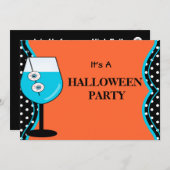 Funny Halloween Party Invitation Kaart (Voorkant / Achterkant)