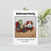 Funny Halloween Party Invitation Kaart (Staand voorkant)