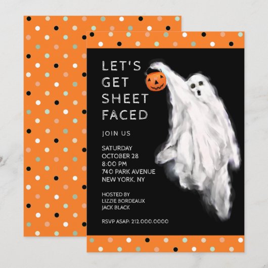 Funny Halloween Party Kaart (Voorkant / Achterkant)