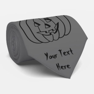 Funny Halloween-pompoen met gehakt gezicht leuk Stropdas