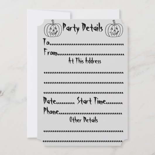 Funny Halloween-pompoen met uitgesneden gezicht Kaart (Achterkant)