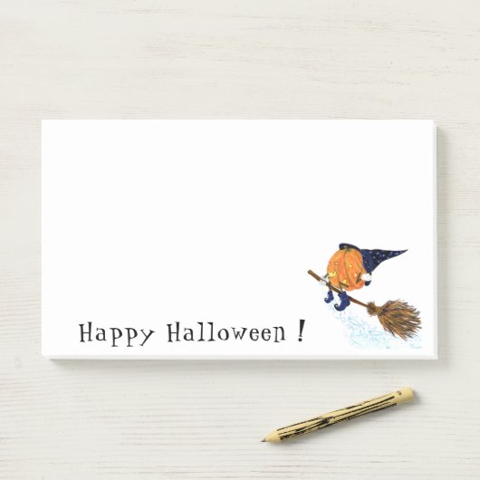 Funny Halloween Post-it® Citrouille sorcier (Sur un bureau)