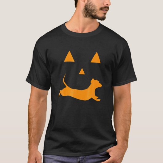 Funny Halloween Pumpkin Dachshund Jack-O-Lantern C T-shirt (Voorkant)