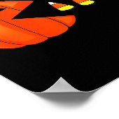 Funny Halloween Pumpkin Eating Candy Corn Poster (Hoek)