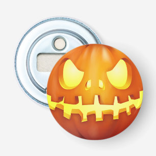 Funny Halloween Pumpkin Ggloing Jack o ltern Button Flesopener