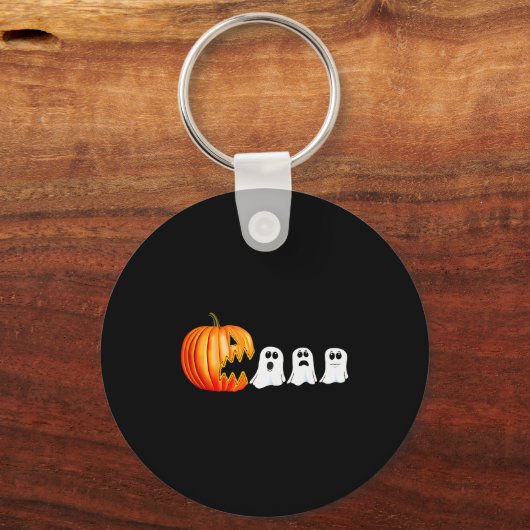 Funny Halloween Pumpkin Ghosts Jack O Lantern Sleutelhanger (Voorkant)