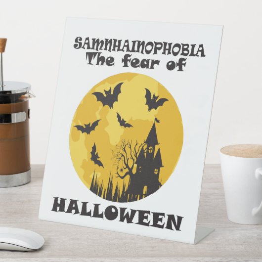 Funny Halloween Reclamebord Met Voetstuk