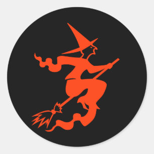Funny Halloween Scary Witch Vakantie Zwart Sinaasa Ronde Sticker