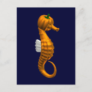 Funny Halloween Seahorse Briefkaart