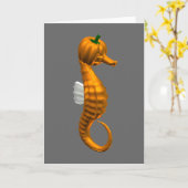 Funny Halloween Seahorse Kaart (Gele Bloem)